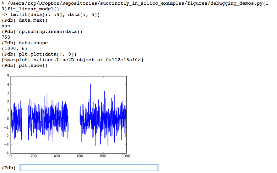 making a plot inside pdb