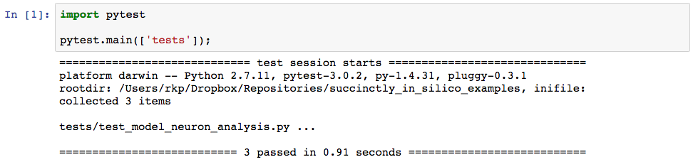 pytest cell output